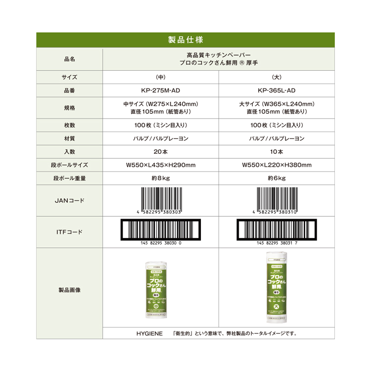 高品質キッチンペーパーのプロのコックさん鮮用®厚手